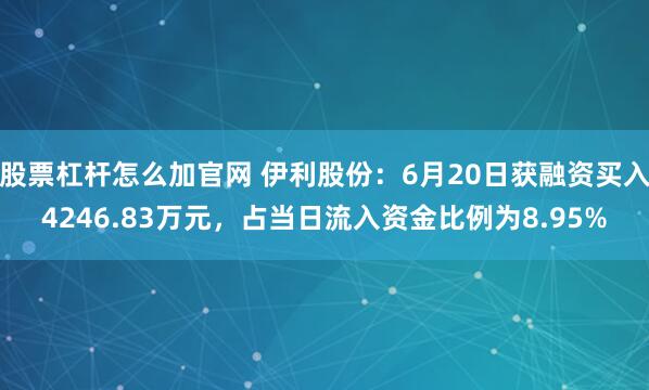股票杠杆怎么加官网 伊利股份：6月20日获融资买入4246.83万元，占当日流入资金比例为8.95%