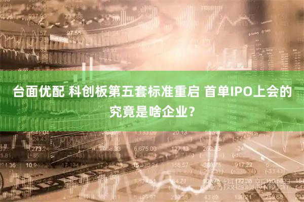 台面优配 科创板第五套标准重启 首单IPO上会的究竟是啥企业？